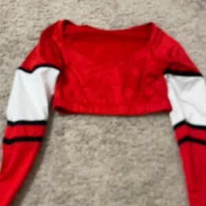 Champion Red and White Women's Crop Top